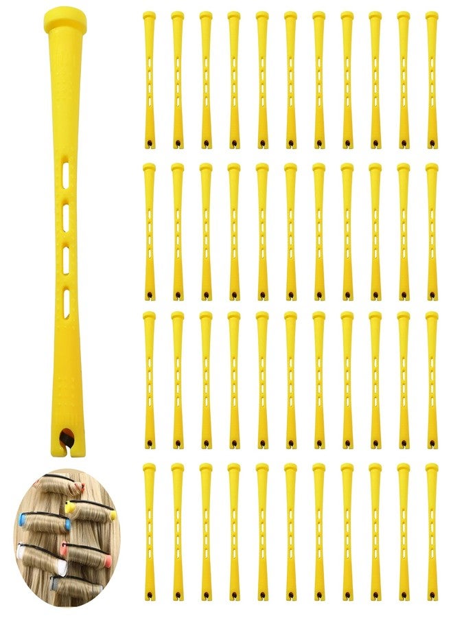 Coufce 60 Pcs Perm Rods 0.28" Yellow Hair Rollers Cold Wave Rods Long Short Hair Rollers Curling Rods - Image 1